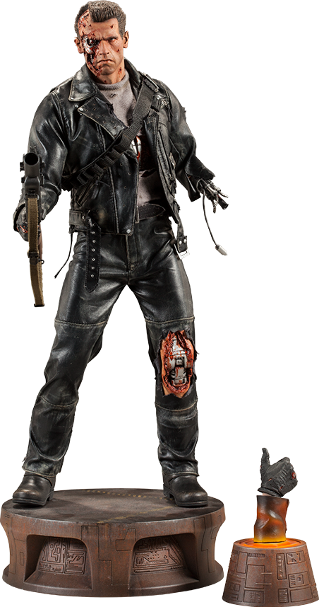 800 Terminator Battle Damaged Premium Format™ Figure - T:800 Terminator Battle Damaged Terminator Premium (452x858), Png Download