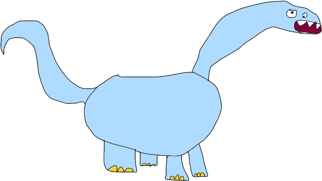 My First Really Good Dinosaur Drawing Effort - Cartoon (1146x626), Png Download