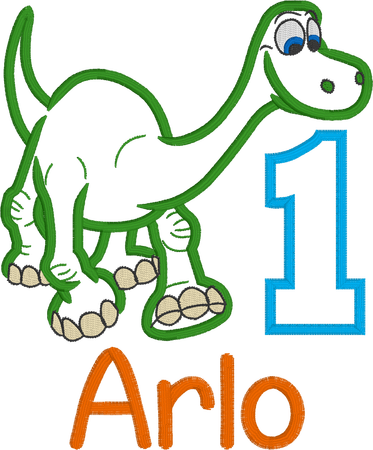 Image - Good Dinosaur Applique Design (373x450), Png Download