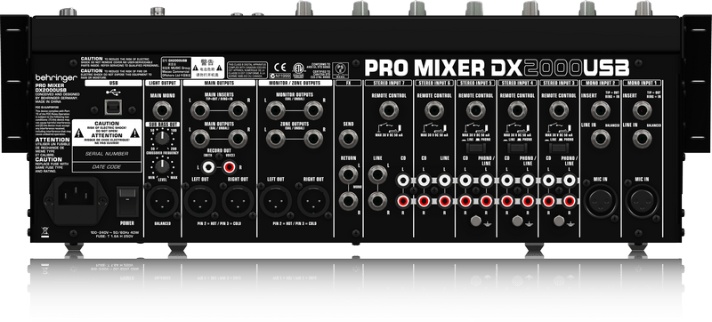 Behringer Professional 7-channel Dj Mixer - Behringer Dx2000usb 7-channel Dj Mixer W/ Usb (800x362), Png Download