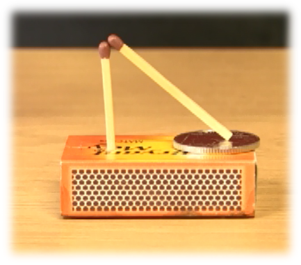 Raising The Matchstick Drawbridge - Matchstick Coin Trick (433x381), Png Download