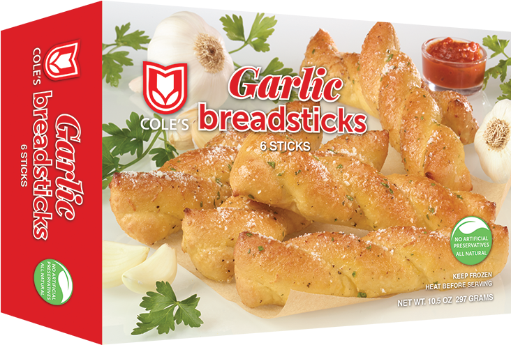 Breadsticks - Coles Garlic Bread Sticks (1140x500), Png Download