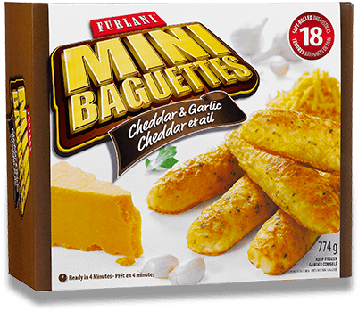 Cheddar & Garlic Mini Baguettes - Furlani Garlic Knots, Parmesan Garlic - 6 Knots, 8 (450x450), Png Download