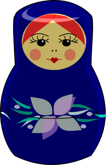 Blue Matryoshka Doll Clipart - Matryoshka Doll Clipart Transparent (369x571), Png Download