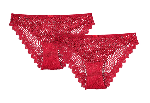 Ladies' Lace Hipster Panties, Red - Panties (500x500), Png Download