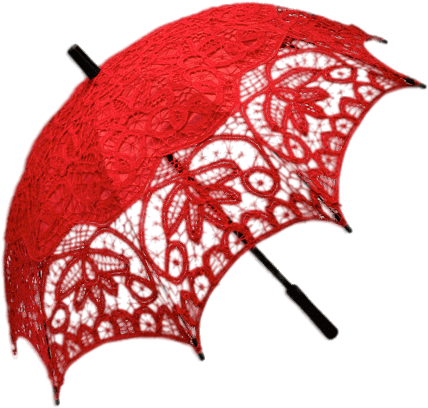 Parasol Battenberg Lace Png - Red Battenburg Parasol (450x425), Png Download