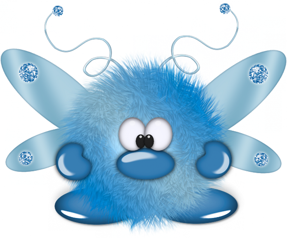 Tubecritter Cute Monsters, Little Monsters, Cartoon - Cute Fluffy Monsters With Wings (980x811), Png Download