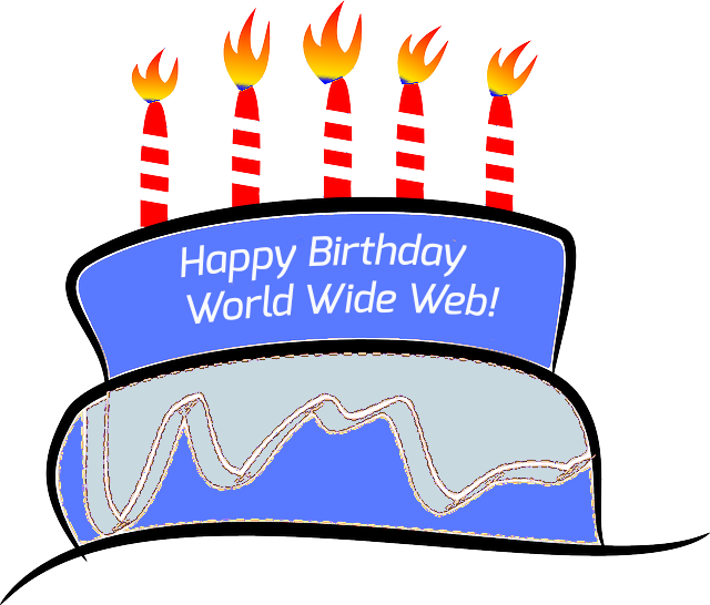 Happy 26th Birthday World Wide Web Thank You @timberners - Cartoon Birthday Cake Shower Curtain (640x546), Png Download