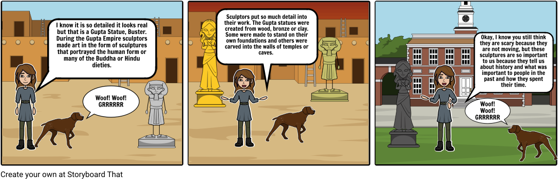 Buster Meets Gupta Sculpture - Cartoon (1164x385), Png Download