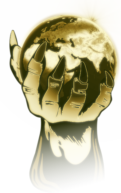 Golden Earth Globe By Dragoth - Golden Earth Png (390x619), Png Download