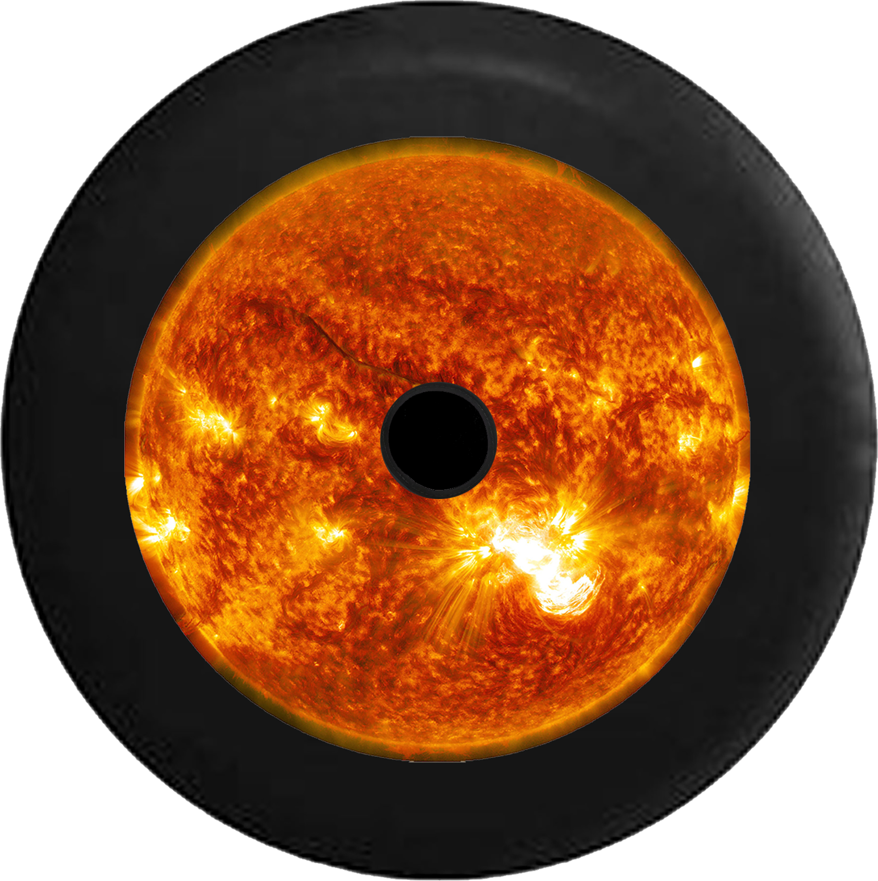 Jeep Wrangler Jl Backup Camera Close Up Of The Sun - Tirecoverpro Full Color Close Up Of The Sun With Solar (1732x1737), Png Download