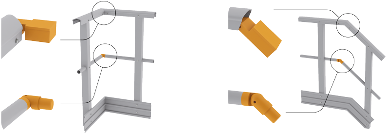 Pe-handrail Connector Horizontal - Handrail (800x283), Png Download