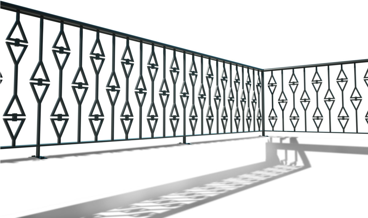 Wrought Iron - Diamonds - Guard Rail (1200x800), Png Download