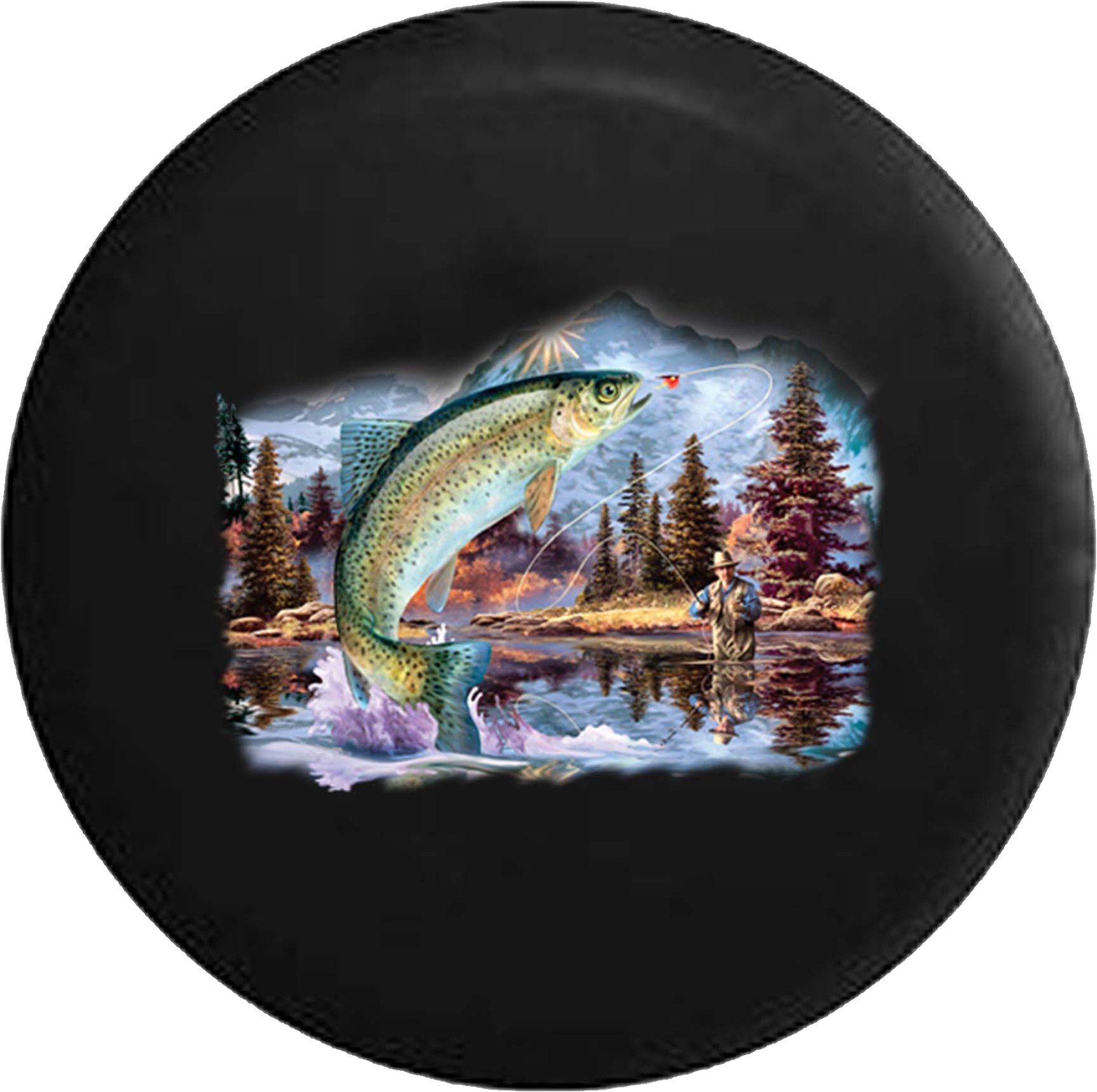 Fly Fishing In Mountain Lake Fish Jumping Jeep Camper - Ravensburger Fx Schmid Get Hooked Puzzle, 300pc (1725x1718), Png Download