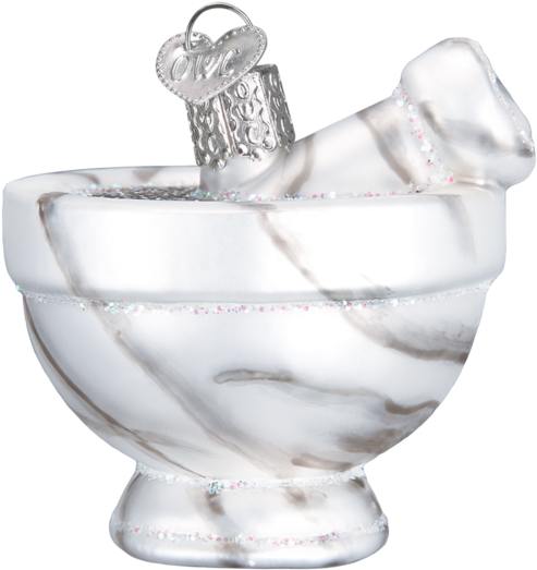 Mortar & Pestle Ornament - Old World Christmas Classic Car Pink Sedan Christmas (582x582), Png Download