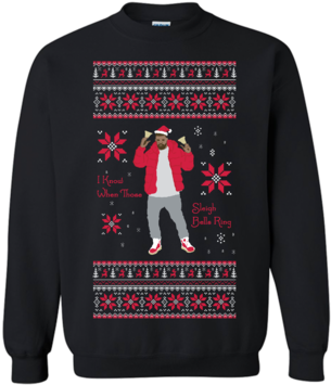 Hotline Bling Christmas Sweater - Ugly Christmas Sweater Sweatshirt Sleigh Bells Ring (312x454), Png Download