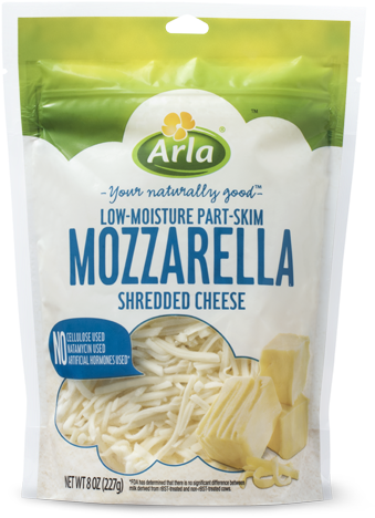 Shredded Mozzarella - Arla Foods (372x520), Png Download