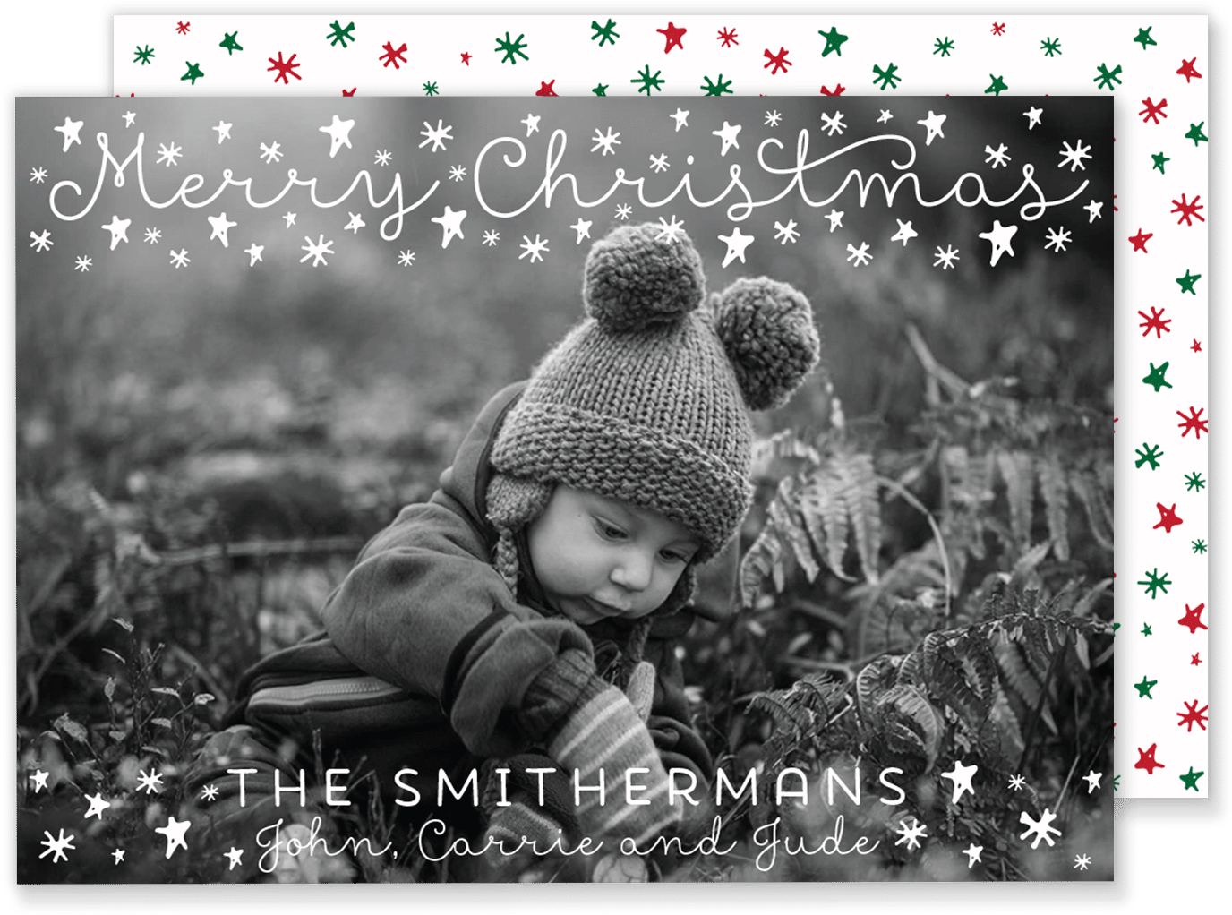White Christmas Stars Card - 5 X 7 Inches Iron Nickel Plated Silver Colour Thin (1500x1073), Png Download