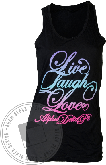 Alpha Delta Pi Live Laugh Love Tank - Active Tank (464x585), Png Download