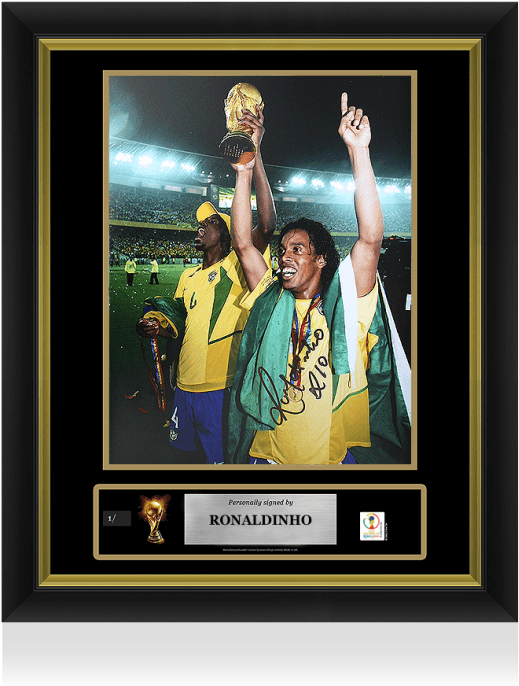 Ronaldinho Official Fifa World Cup™ Signed And Framed - Ronaldo 2002 Fifa World Cup Trophy (700x700), Png Download
