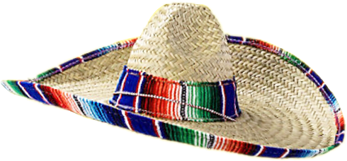 Cinco Cincodemayo Mexico Hat Cap - Sombrero With Serape Band (505x240), Png Download