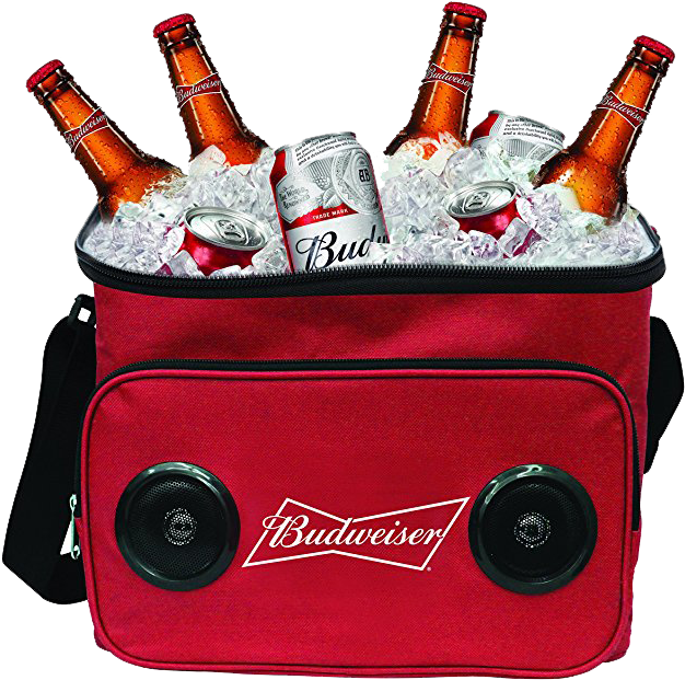Budweiser Cooler Speaker Red - Budweiser Bluetooth Speaker Cooler Bag Red (498x500), Png Download