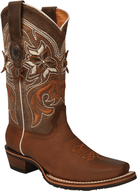 Tombstone Arena Queen Flower Stitching Square Toe Boots - Boot (700x700), Png Download