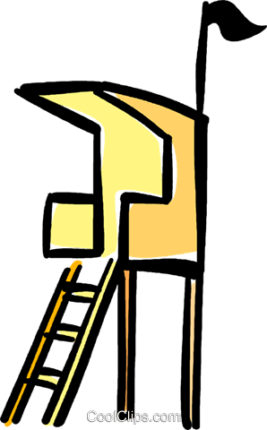 Lifeguard Tower Royalty Free Vector Clip Art Illustration - Lifeguard Tower Clipart (298x480), Png Download