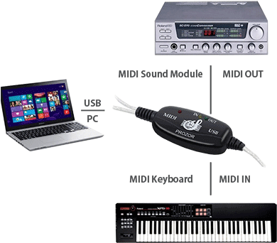 Interfacing A Midi Keyboard, Module, And Pc - Sony Vaio T Series Svt15115cxs 15.5″ Ultrabook - Core (400x400), Png Download