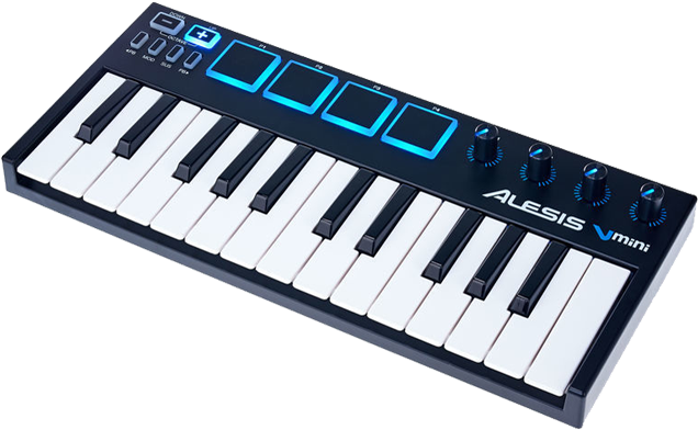 Alesis V Mini Portable 25 Key Usb Midi Controller - Akai Synthstation 25 Iphone Controller Keyboard (666x518), Png Download
