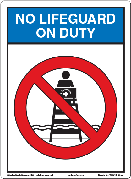 Clarion No Lifeguard On Duty Sign - Sign (600x600), Png Download