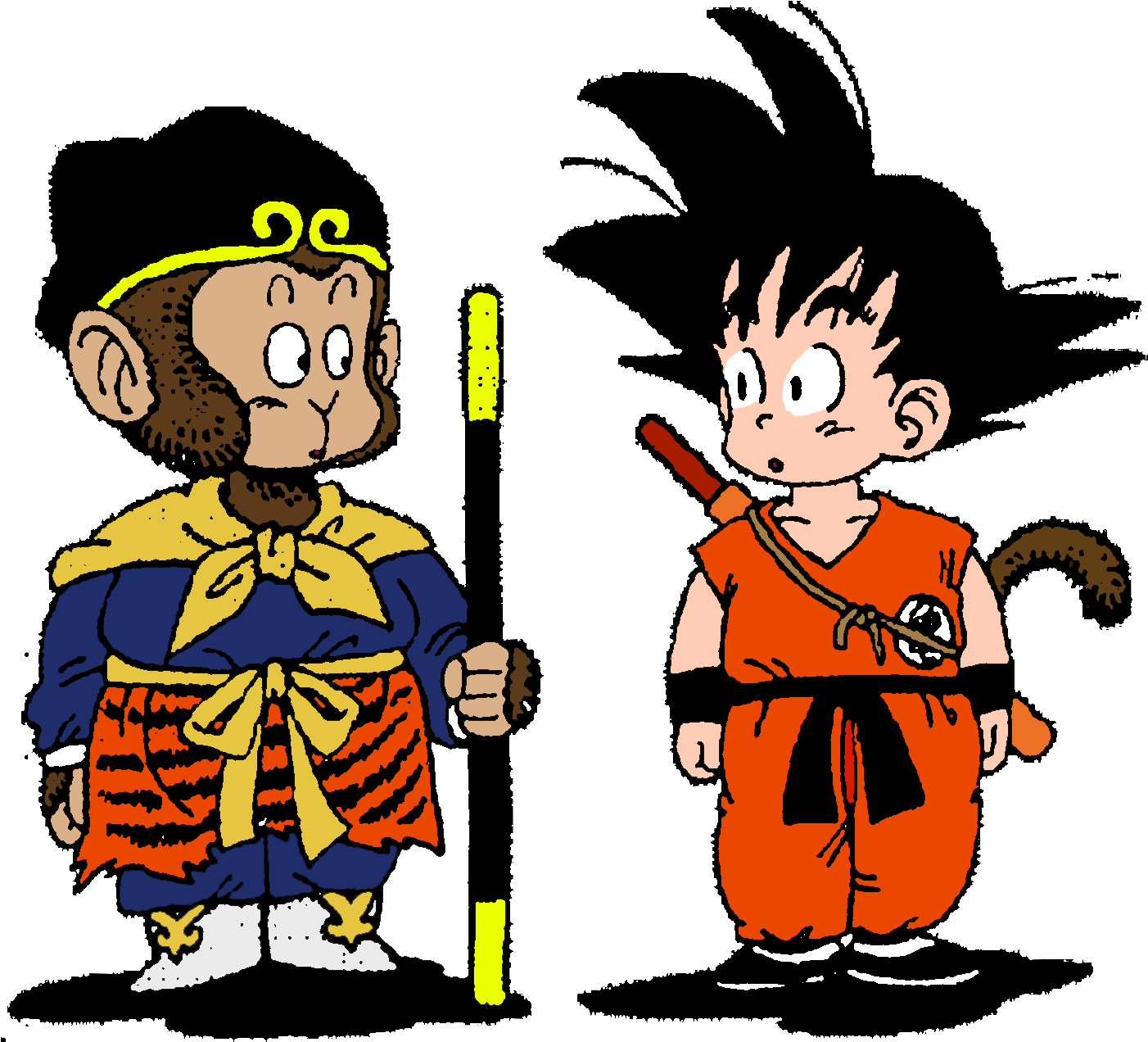 Goku And Sun Wukong By Soulreaperblaze D4g7pxi 1 - El Rey Mono Y Goku (1425x1354), Png Download