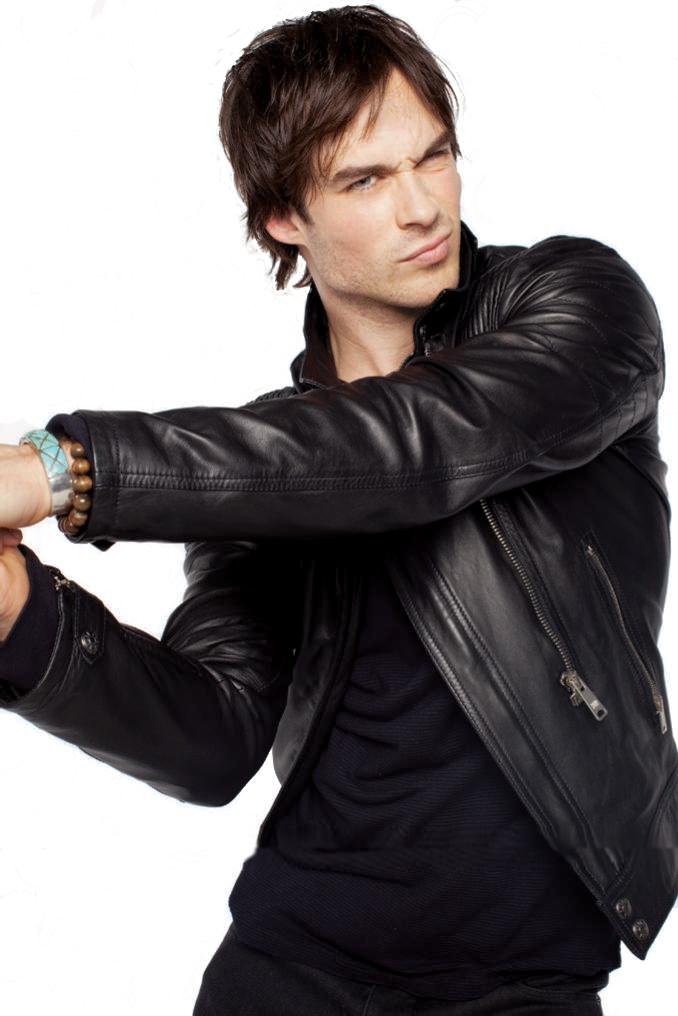 Damon Salvatore - Ian Somerhalder Leather Jacket (678x1016), Png Download