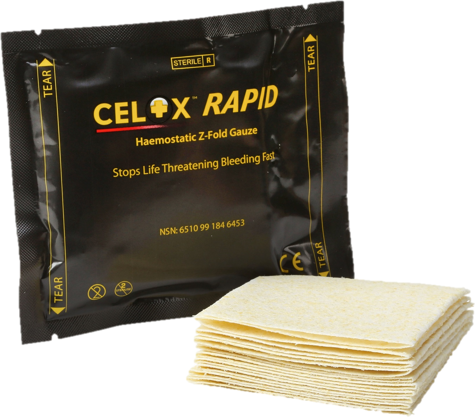 After Extensive Evaluation The Uk Ministry Of Defence - Celox Rapid Hemostatic Z-fold Gauze, 3" X 5' (2046x1650), Png Download