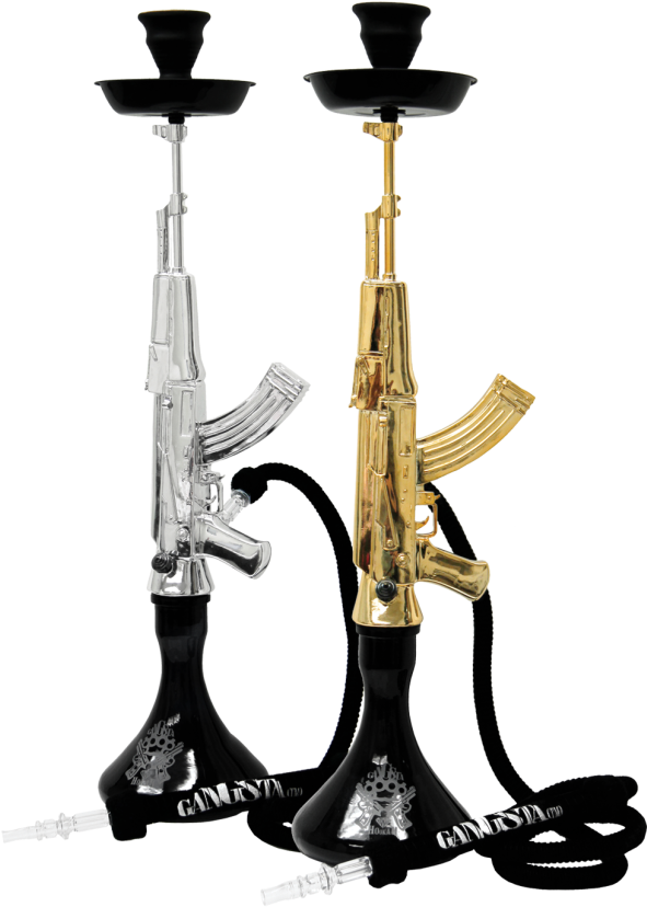 “shooter” By Gangsta Hookah H - Shisha Ak 47 Gold (620x845), Png Download