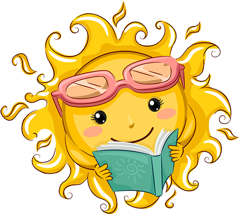 Summer Reading Sun - Summer Reading Cartoon (500x500), Png Download