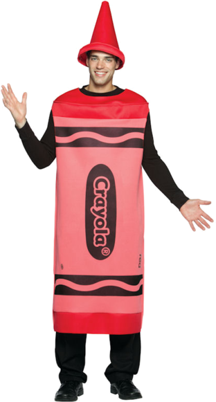 Red Crayon Costume - Adult Crayon Costume (366x580), Png Download