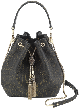Bucket Serpenti Forever In Black Fil Coupé Python Skin - Black (505x394), Png Download