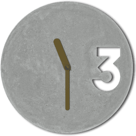 Concrete Clock Full Gold - Betonové Hodiny (450x450), Png Download