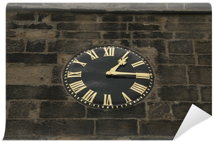 A Black And Gold Clock On A Church Tower Wall Mural - Threshold Decorative Wall Clock (400x400), Png Download