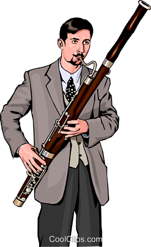 Obo Player Royalty Free Vector Clip Art Illustration - Bassoon Player Clipart (295x480), Png Download