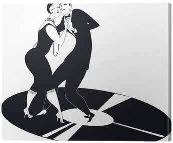 Couple Dancing Tango On A Vinyl Record Clipart Canvas - Phonograph Record (400x400), Png Download