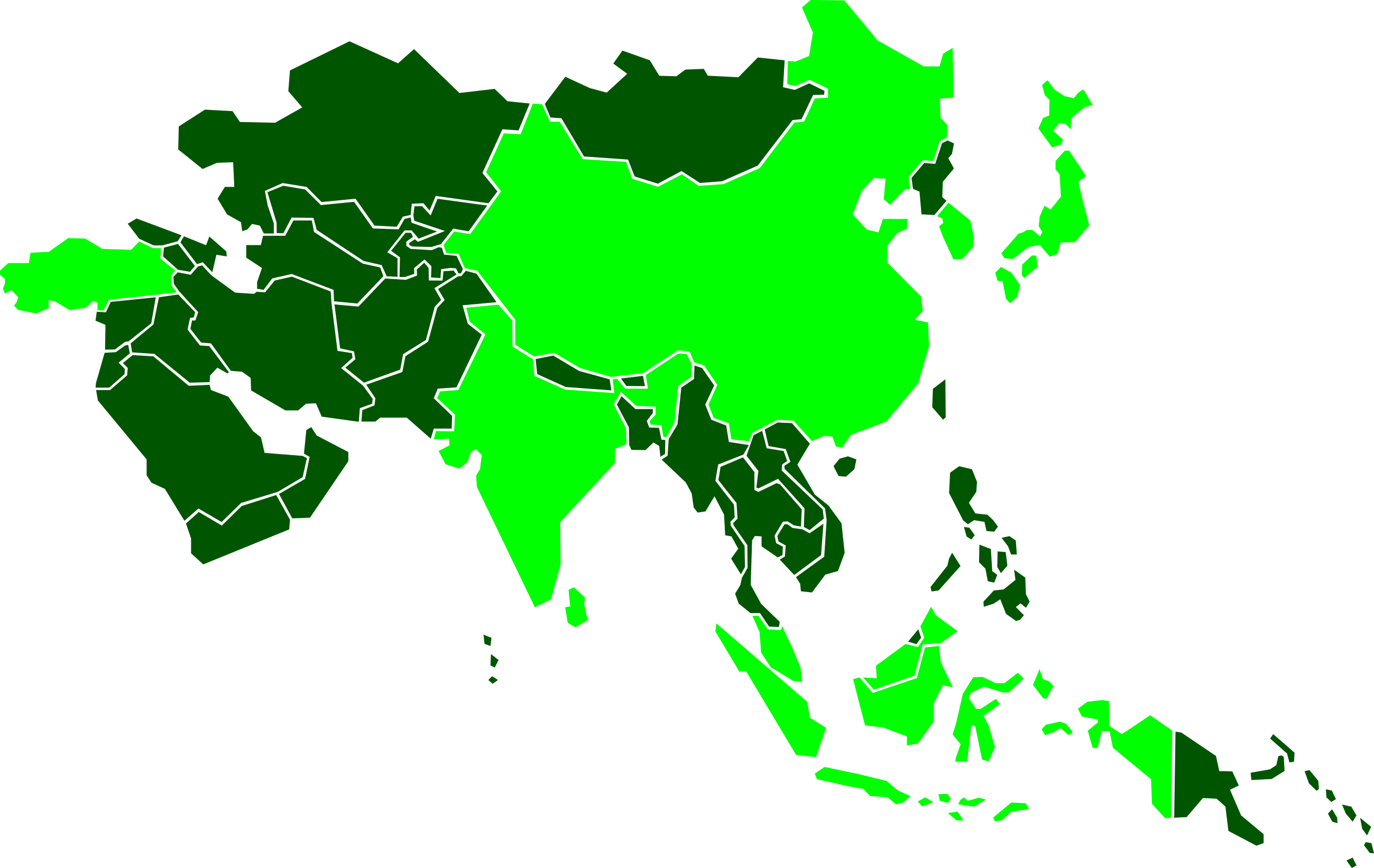 Asia-pacific Yg - Socialist Countries In Asia (2599x1642), Png Download