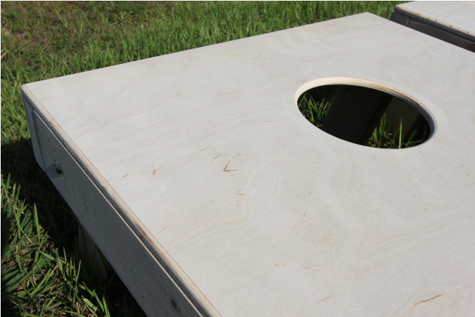 Sanded And Rounded Edges Of Cornhole Boards - Rounding Edges Of Cornhole (980x450), Png Download