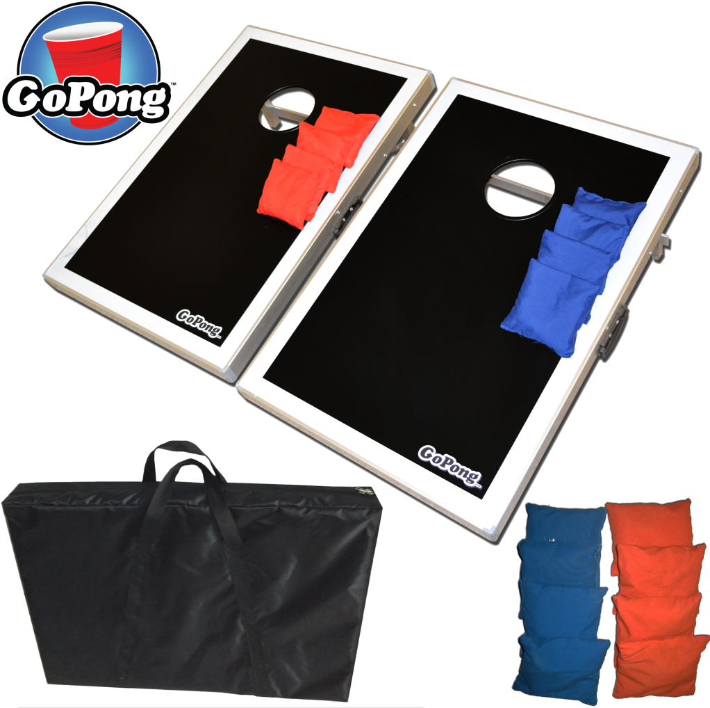 Go Pong Cornhole Board Set - 8ft Portable Beer Pong Table (1024x1024), Png Download