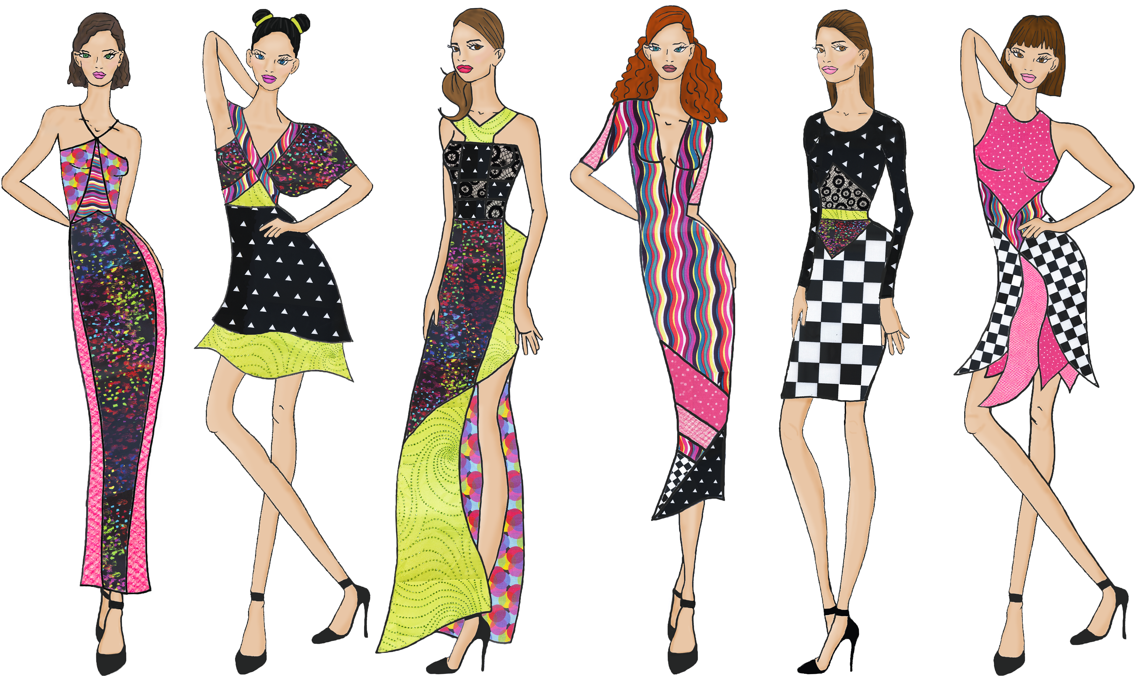 I Selected Runway Images And Fabrics That Coordinated - Fashion Illustration (3840x2880), Png Download