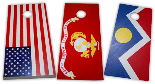 Custom Cornhole Boards And Bags For Corn Toss Game - Marine Corps Flag (579x300), Png Download