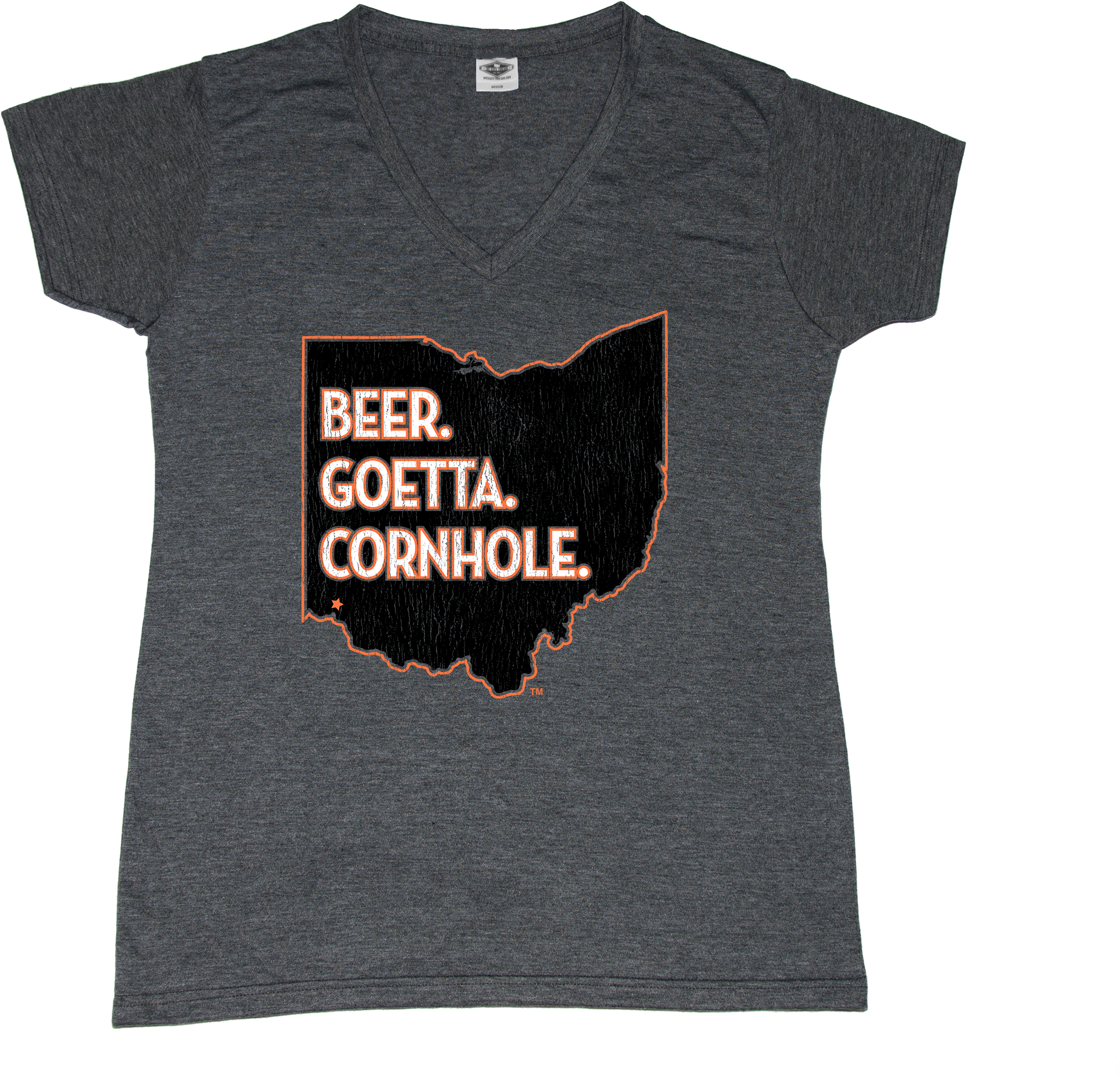 Ohio Ladies' V-neck Tee - Ohio Ladies V-neck (2314x2247), Png Download