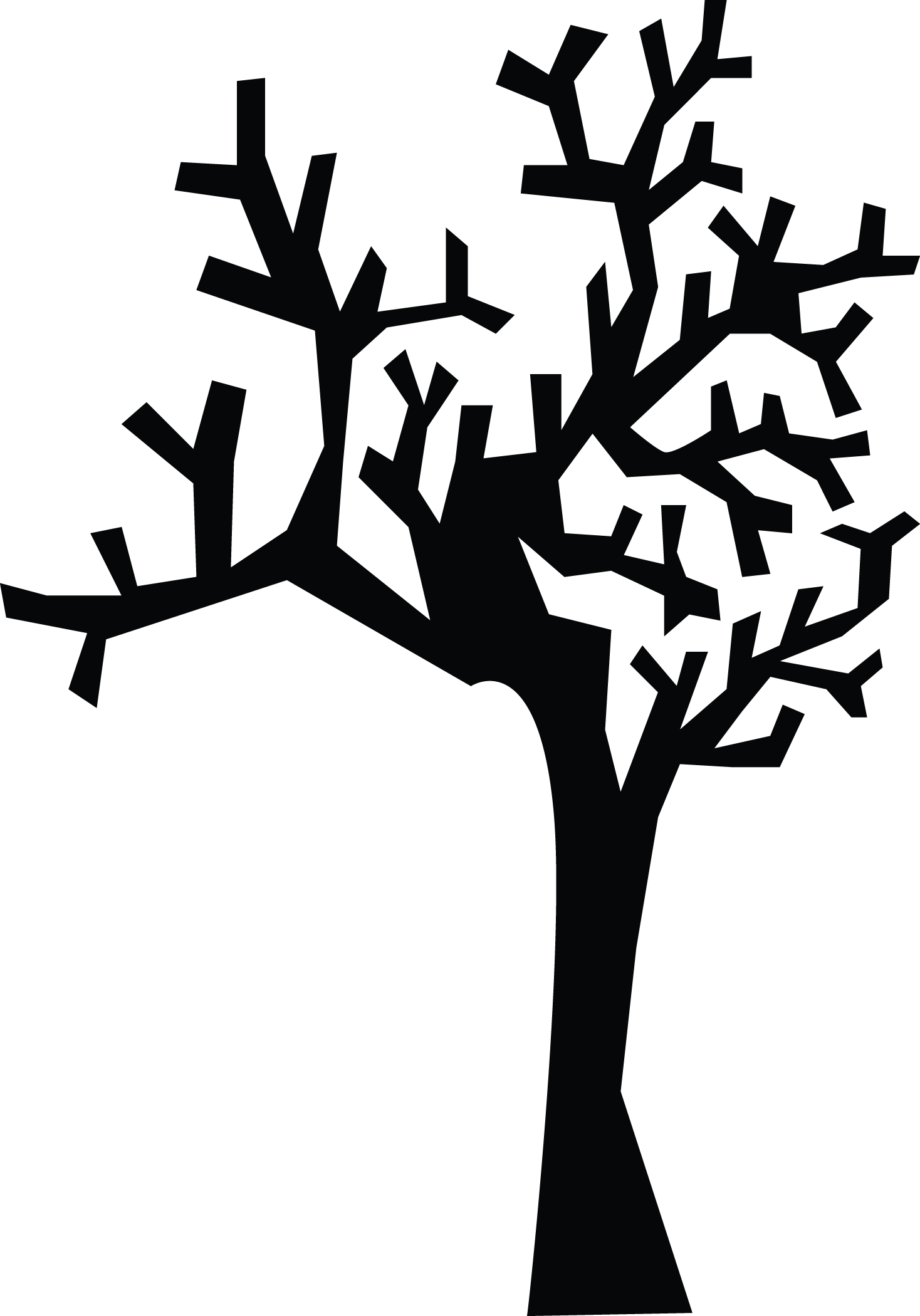 Halloween Clipart Clipart Halloween Tree - Arbol Dibujo Para Halloween (1468x2100), Png Download