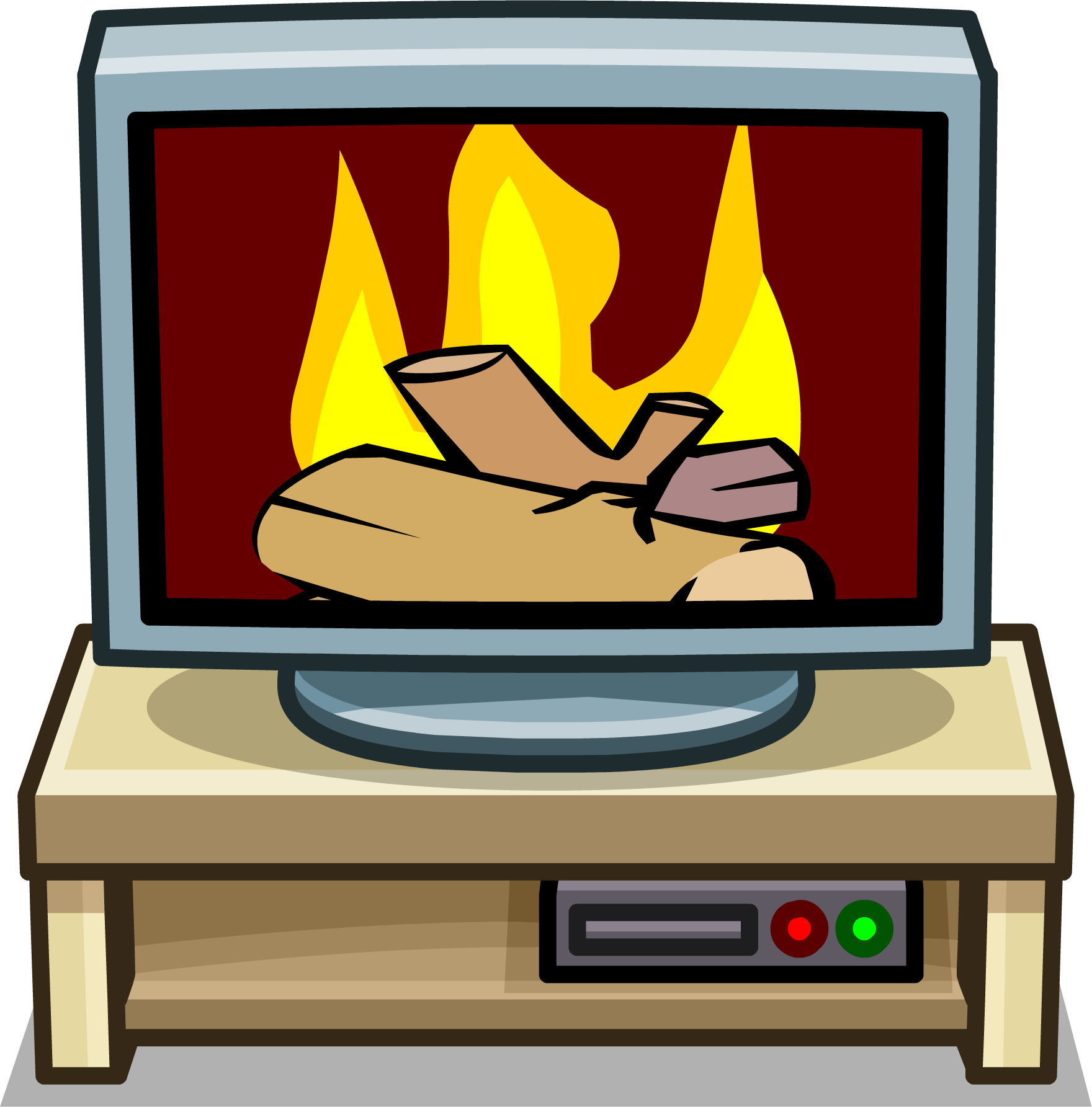Gray Tv Stand Sprite 005 - Cartoon Tv Stand Png (1760x1785), Png Download